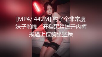 [MP4/ 442M] 约了个非常廋妹子啪啪，开档黑丝拨开内裤摸逼上位骑坐猛操