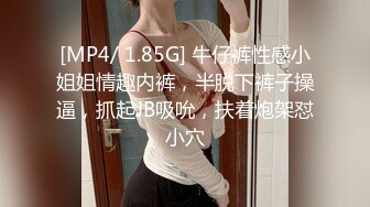 [MP4/ 1.85G] 牛仔裤性感小姐姐情趣内裤，半脱下裤子操逼，抓起JB吸吮，扶着炮架怼小穴